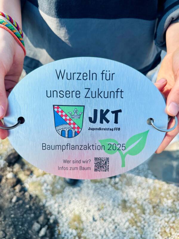 Jugendkreistag Baumpflanzung Schild