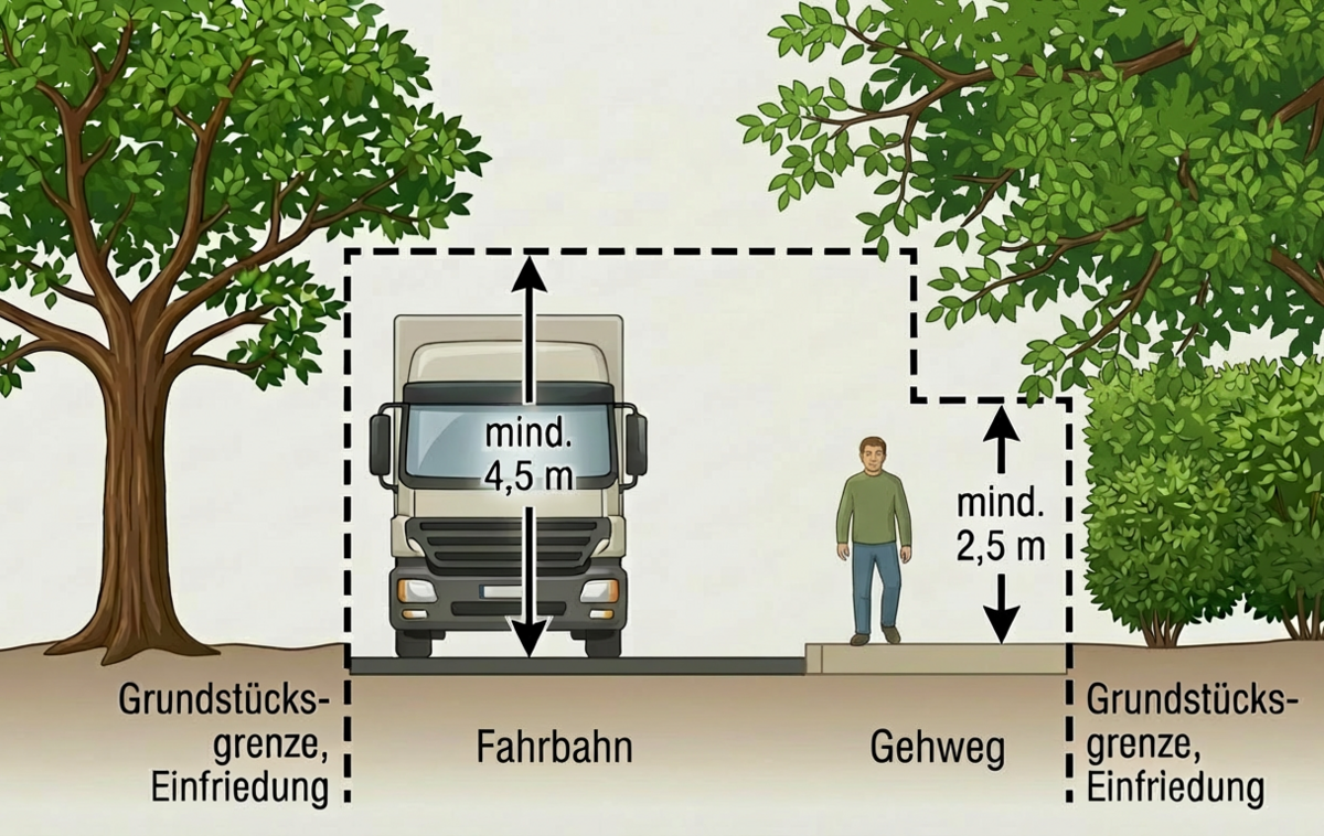 Lichtraumprofil Heckenrückschnitt
